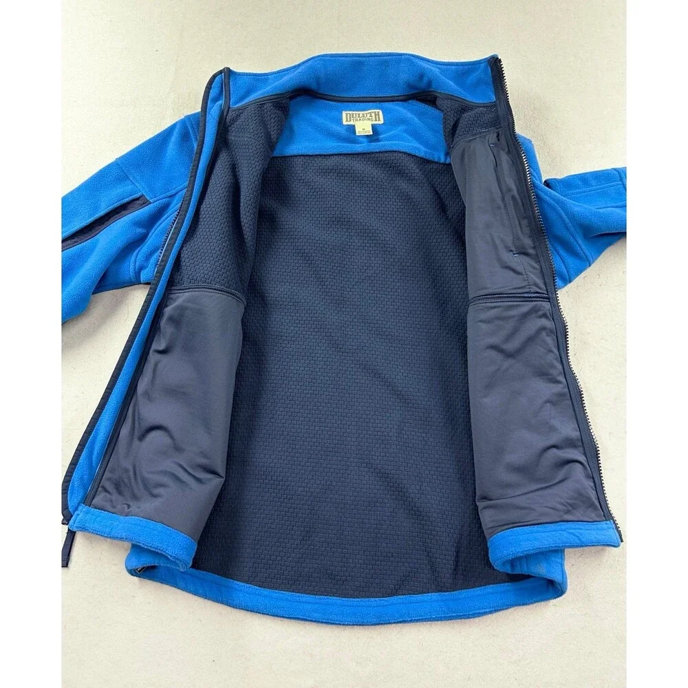 Duluth Trading Men's Shoreman's Fleece Gridlock Jacket Medium Blue